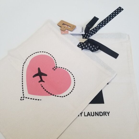 NWT I AM 2 Piece Travel Set Canvas Drawstring Bags For Chargers Shoes Laundry Si - Picture 8 of 10